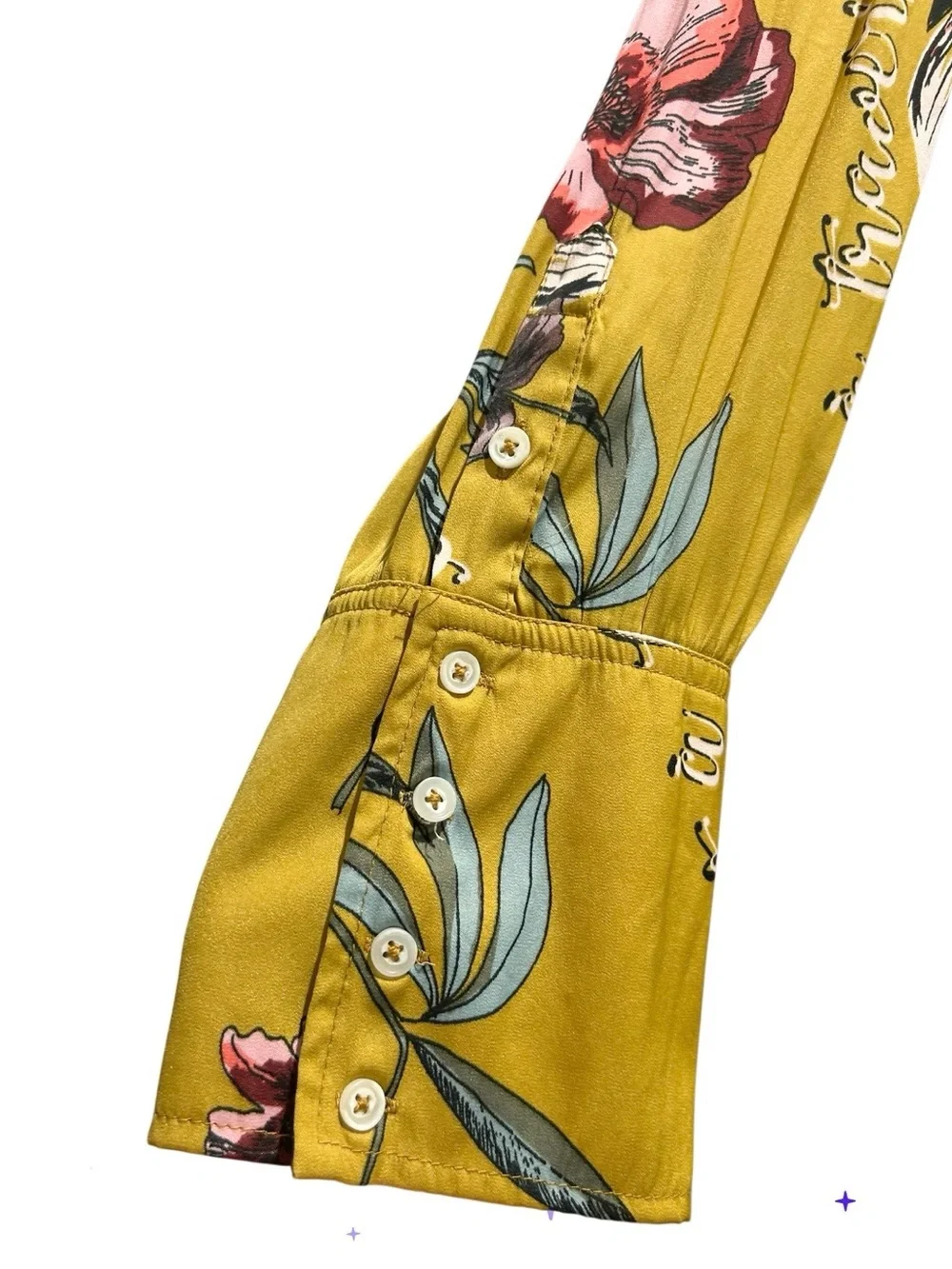 Free People Champs de Fleurs Silky Nights Button-down Tunic Top Floral Sz L - Picture 4 of 15